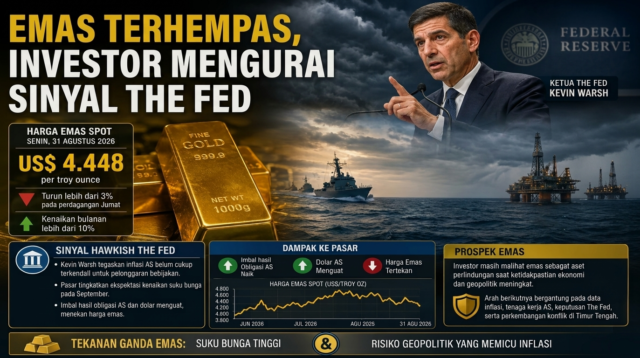 Emas Terhempas, Investor Mengurai Sinyal The Fed